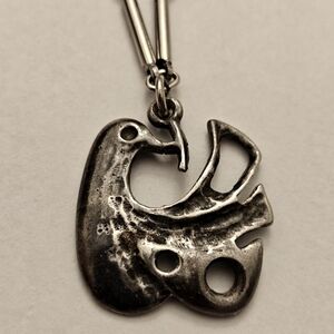 Vintage Guy Vidal Dove Bird Pendant Necklace